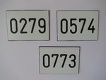 PVC Schilder Zahlenmarken Ziffernschilder 70mm x 50mm selbstklebend